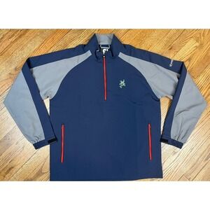 Footjoy Windshirt 1/4 Zip Navy Blue Golf Pullover Jacket Logo Men's Sz Medium